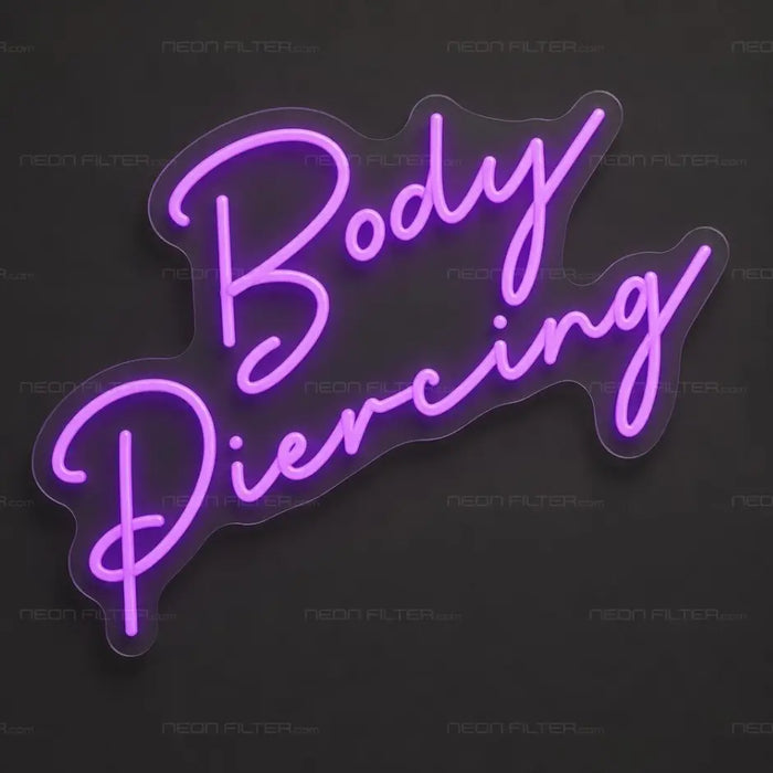 Body Piercing Neon Sign for TattooStudio Decor - Neon Filter