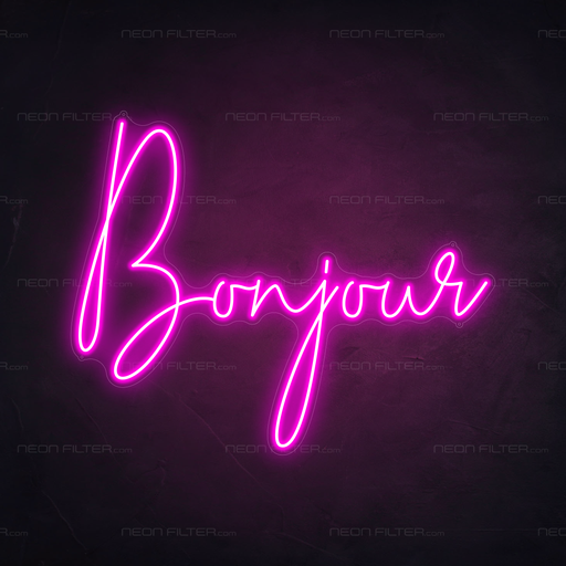 Bonjour Neon Sign in Love Potion Pink