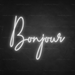 Bonjour Neon Sign in Snow White