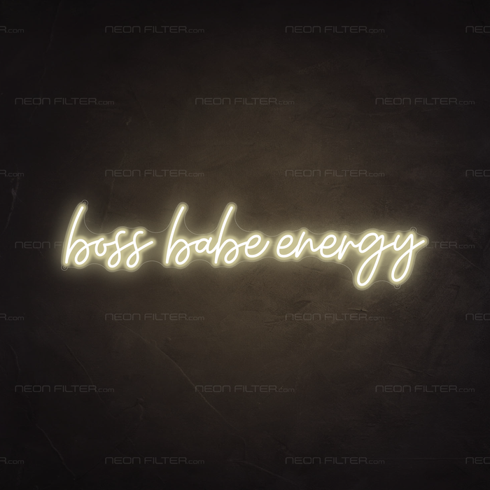 Boss Babe Energy Neon Sign in Cosy Warm White