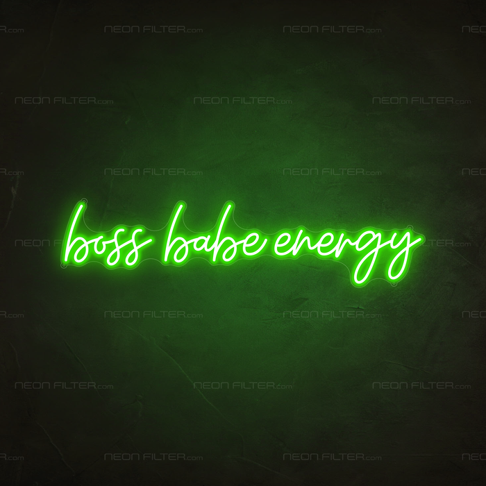 Boss Babe Energy Neon Sign in Glow Up Green