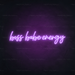 Boss Babe Energy Neon Sign in Hopeless Romantic Purple