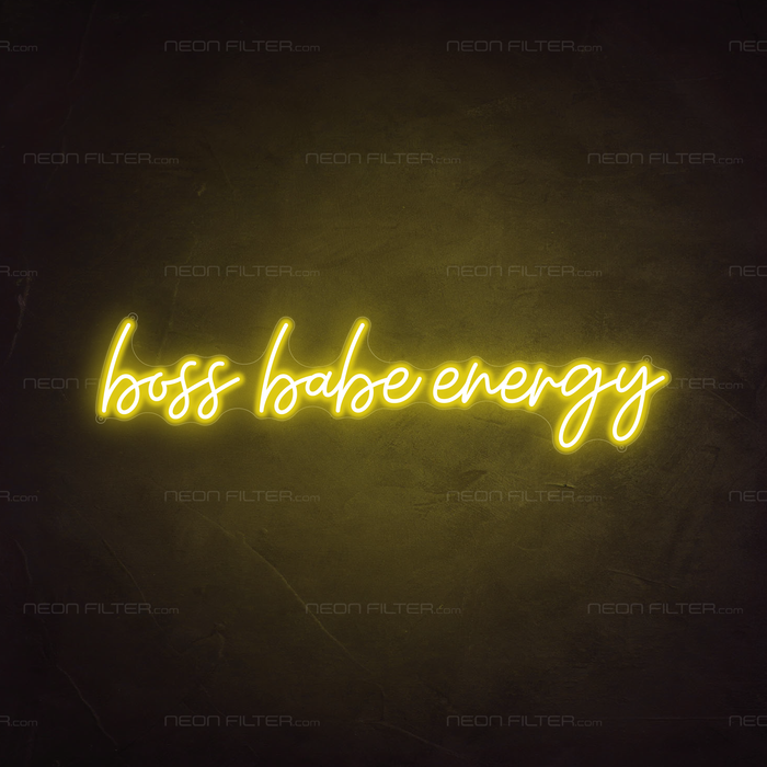 Boss Babe Energy Neon Sign in Paradise Yellow