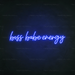 Boss Babe Energy Neon Sign in Santorini Blue