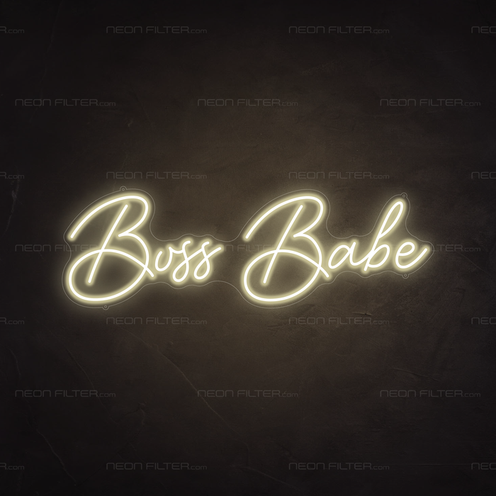 Boss Babe Neon Sign in Cosy Warm White