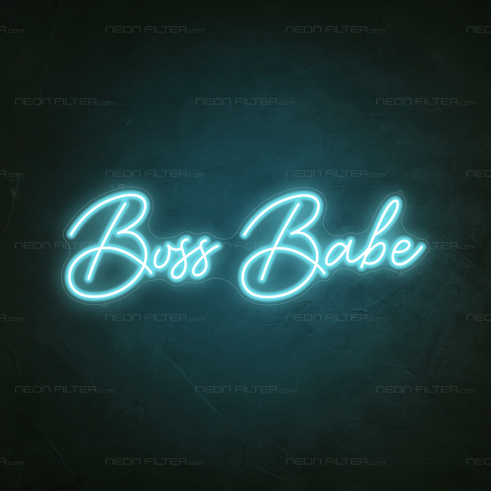 Boss Babe Neon Sign in Glacier Blue