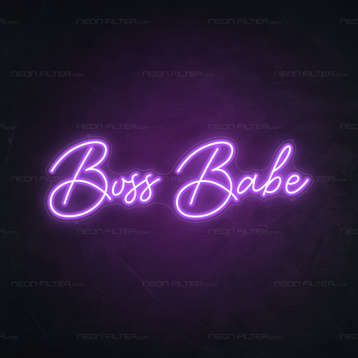 Boss Babe Neon Sign in Hopeless Romantic Purple