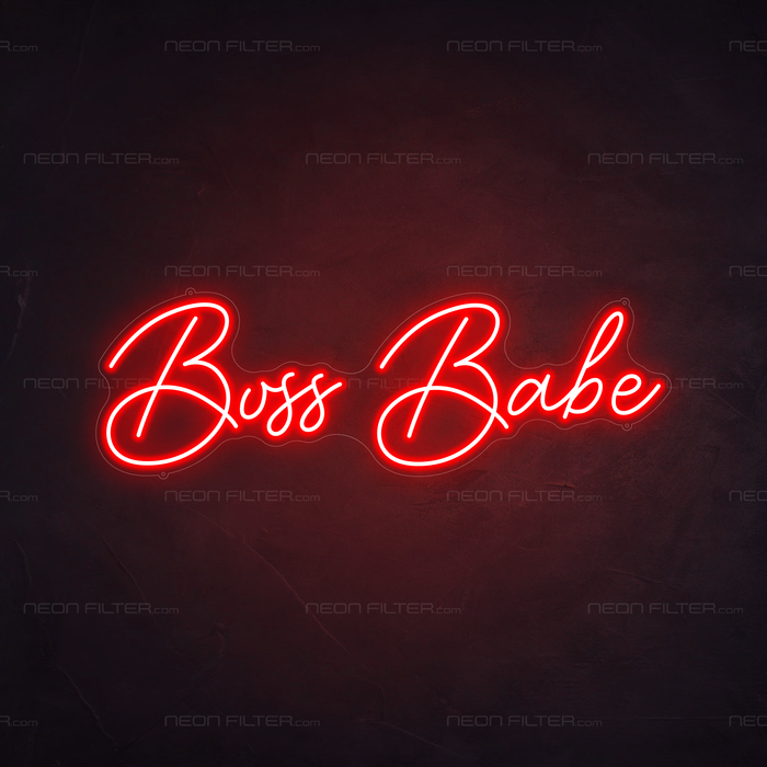 Boss Babe Neon Sign in Hot Mama Red