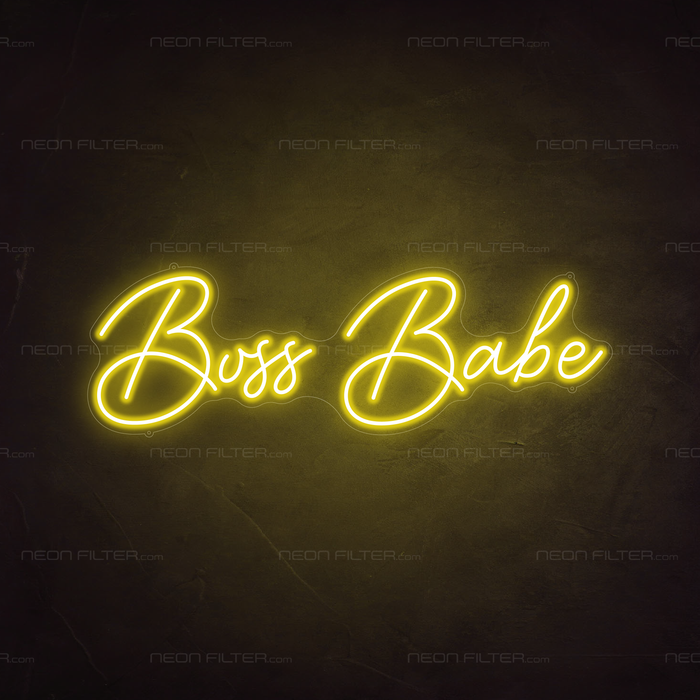 Boss Babe Neon Sign in Paradise Yellow