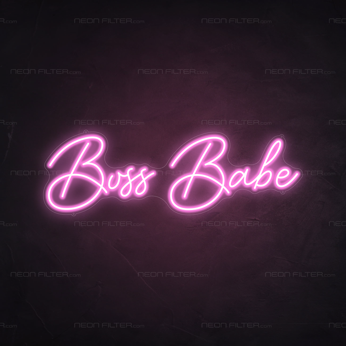 Boss Babe Neon Sign in Pastel Pink