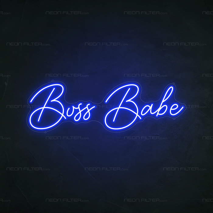 Boss Babe Neon Sign in Santorini Blue