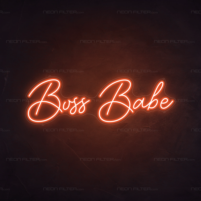 Boss Babe Neon Sign in Sunset Orange