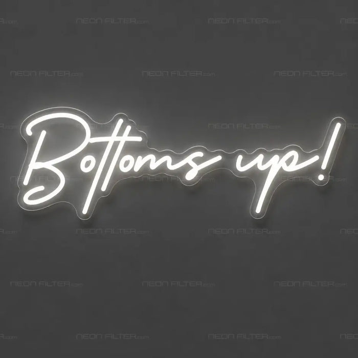 Bottoms Up Neon Sign for BarPub Decor - Neon Filter