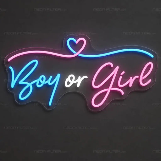 Boy or Girl Neon Sign for Baby Shower Decor - Neon Filter