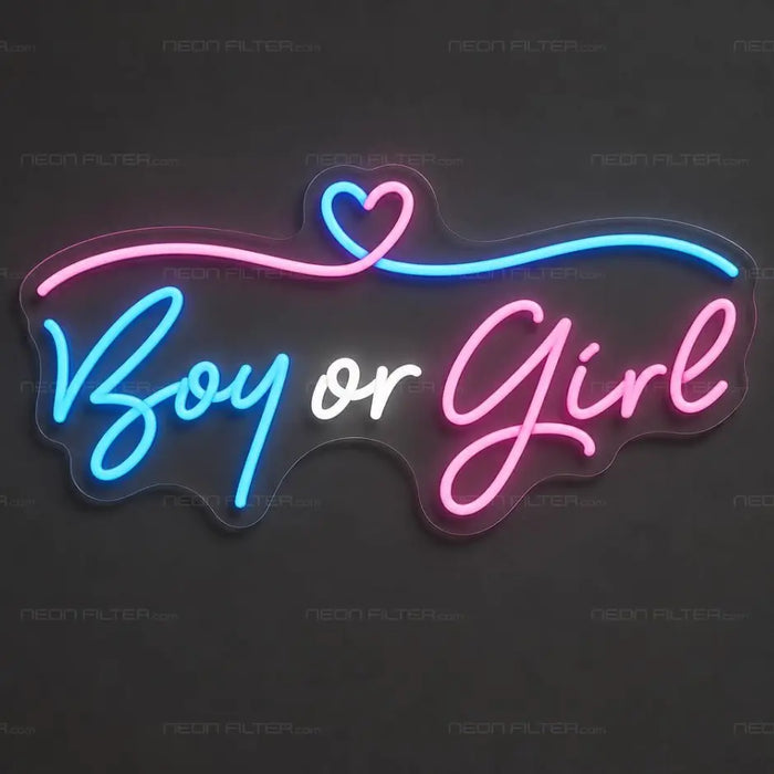 Boy or Girl Neon Sign for Baby Shower Decor - Neon Filter
