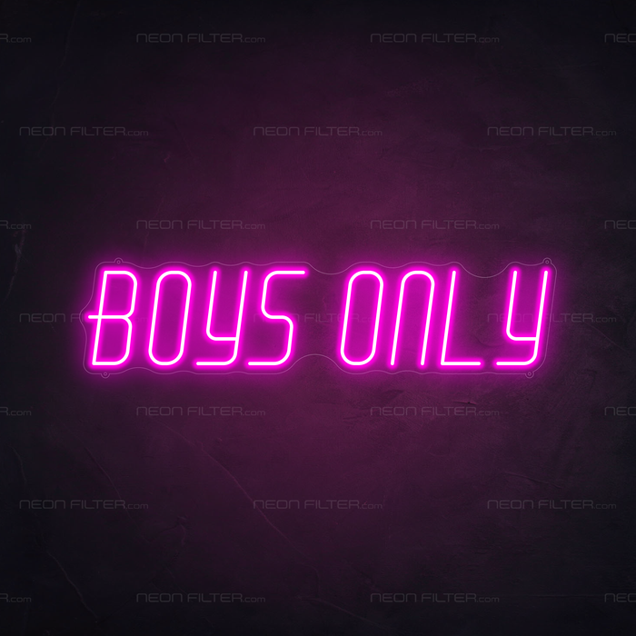 Boys Only Neon Sign in Love Potion Pink