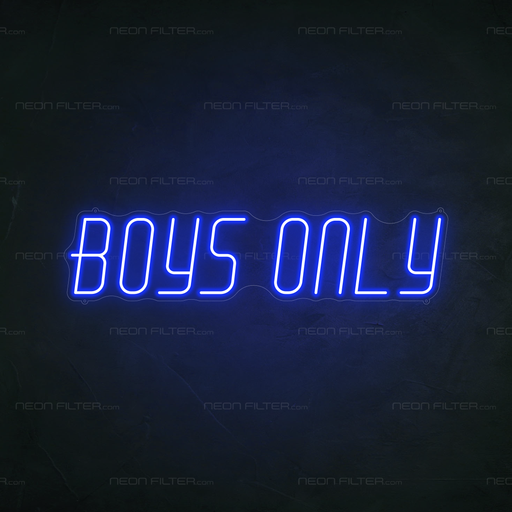 Boys Only Neon Sign in Santorini Blue