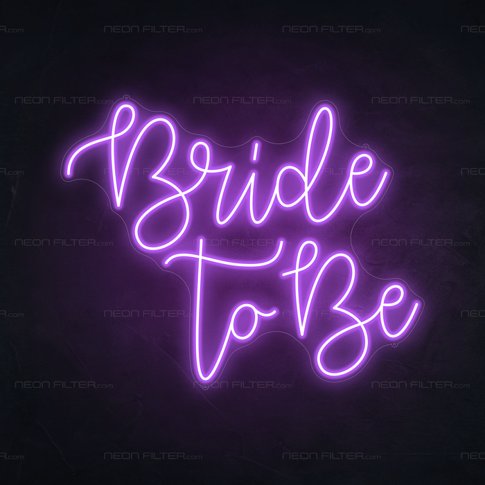 Bride to Be Neon Sign in Hopeless Romantic Purple