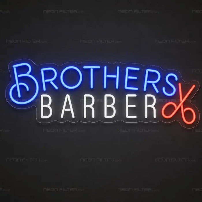 Brothers Barbers Neon Sign for BarberShop Decor - Neon Filter