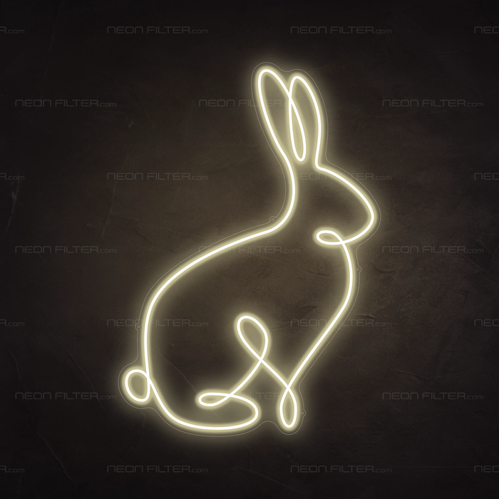 Bunny Neon Sign in Cosy Warm White