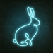 Bunny Neon Sign in Glacier Blue