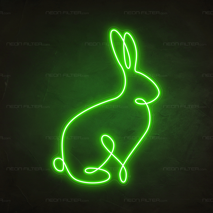 Bunny Neon Sign in Glow Up Green