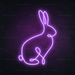 Bunny Neon Sign in Hopeless Romantic Purple