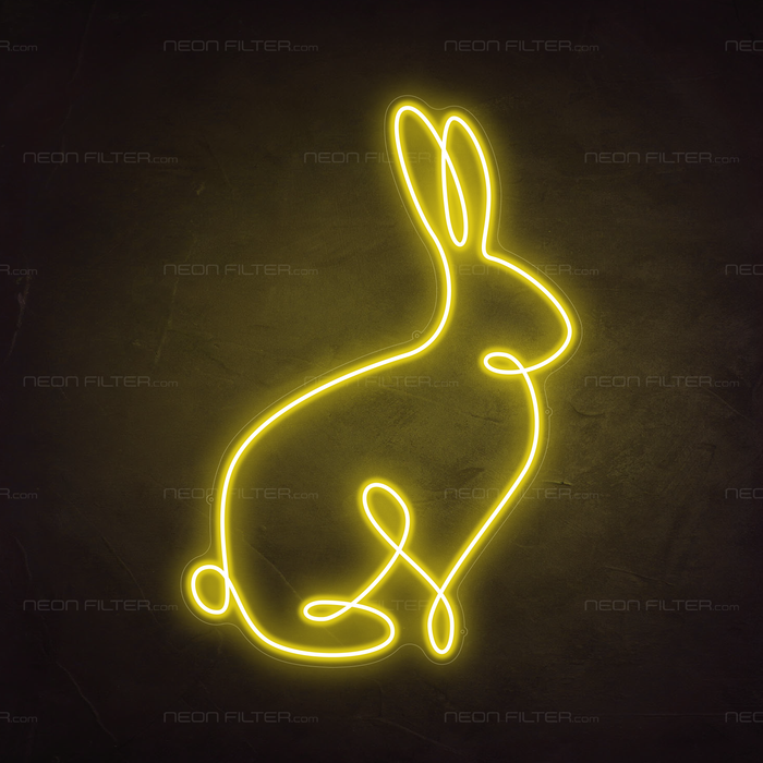 Bunny Neon Sign in Paradise Yellow