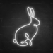 Bunny Neon Sign in Snow White