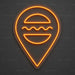 Burger Location Pin Neon Sign for Restaurant Decor - Neon Filter