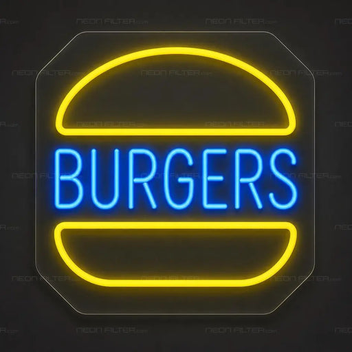 Burgers Neon Sign for FoodandDrinks Decor - Neon Filter