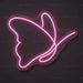 Butterfly LED neon sign for a bedroom wall