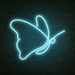 Butterfly Neon Sign in Glacier Blue