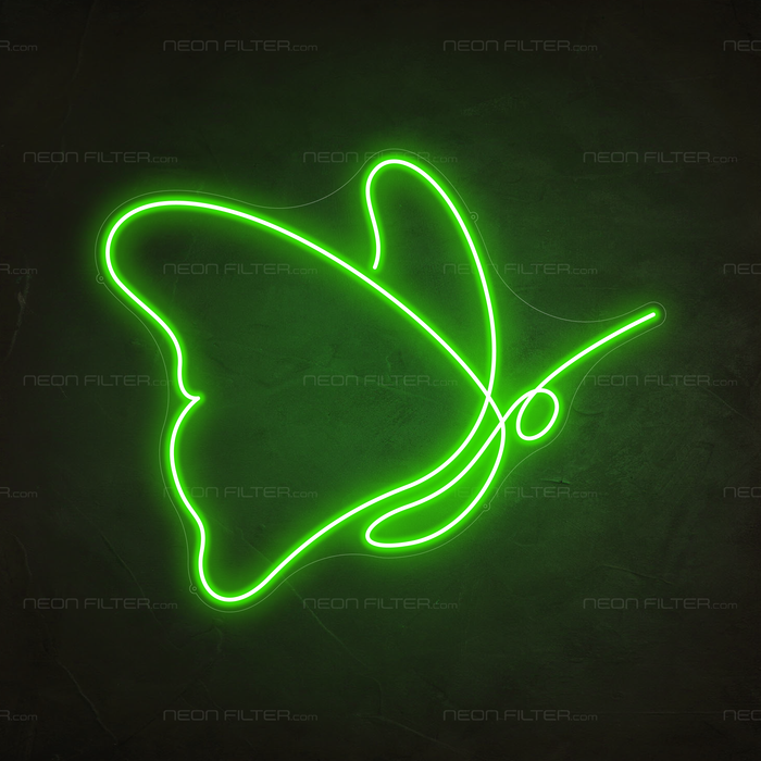 Butterfly Neon Sign in Glow Up Green