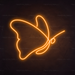 Butterfly Neon Sign in Hey Pumpkin Orange