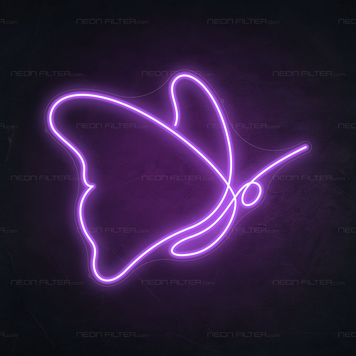 Butterfly Neon Sign in Hopeless Romantic Purple