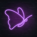 Butterfly Neon Sign in Hopeless Romantic Purple