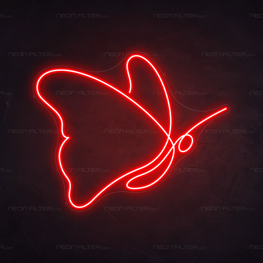 Butterfly Neon Sign in Hot Mama Red