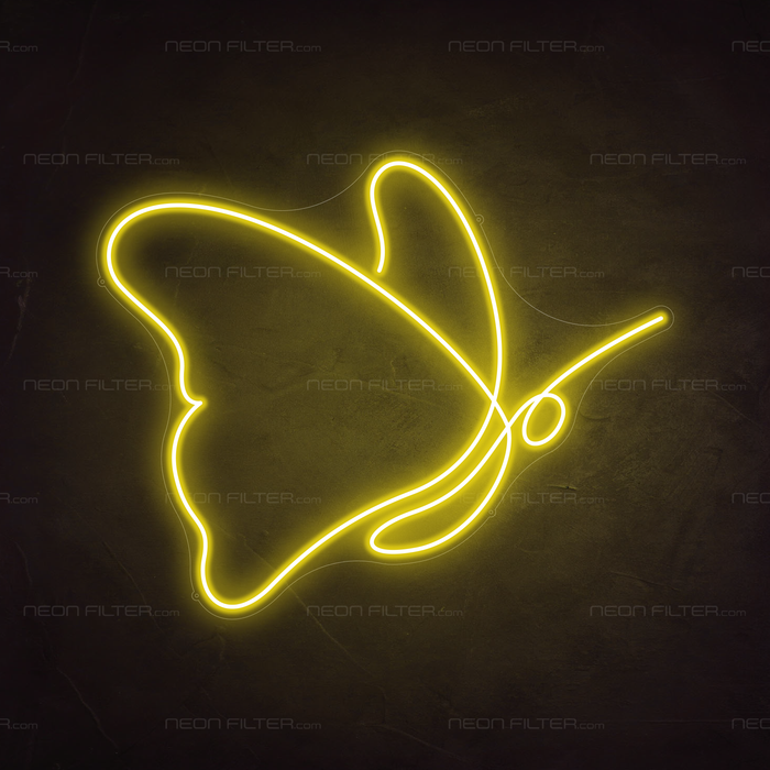 Butterfly Neon Sign in Paradise Yellow