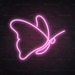 Butterfly Neon Sign in Pastel Pink