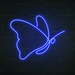 Butterfly Neon Sign in Santorini Blue