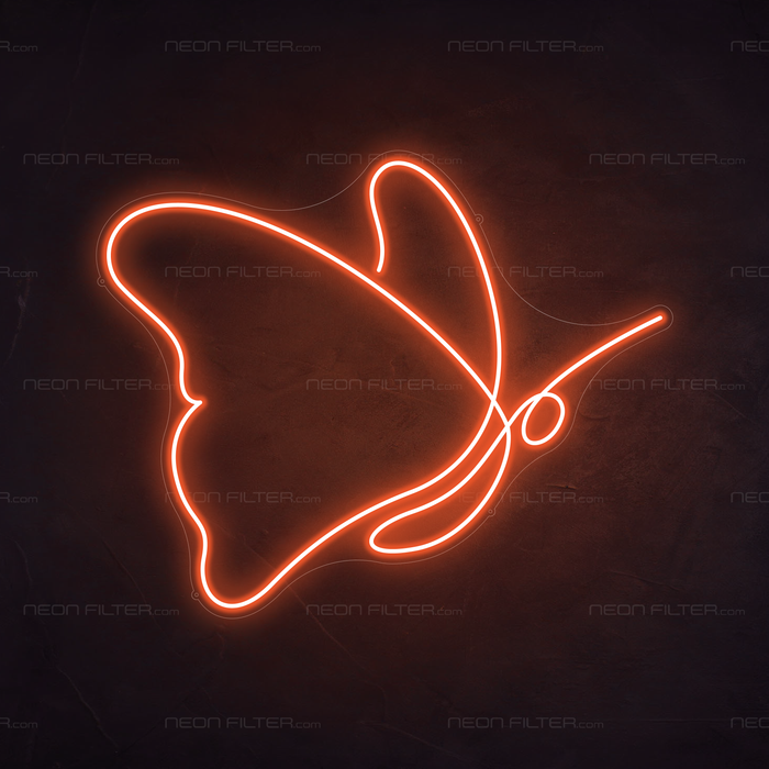 Butterfly Neon Sign in Sunset Orange