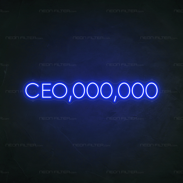 CEO,000,000 Neon Sign in Santorini Blue