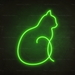 Cat Neon Sign in Glow Up Green