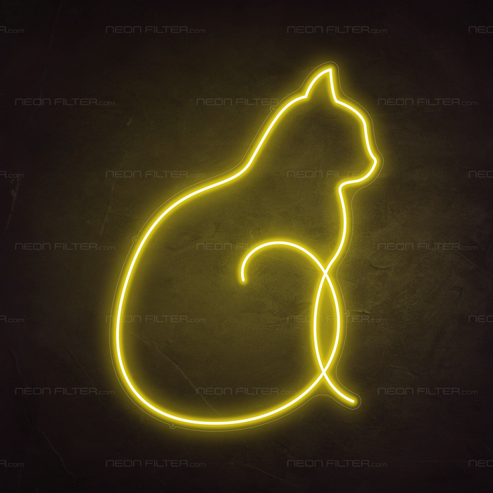 Cat Neon Sign in Paradise Yellow