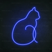 Cat Neon Sign in Santorini Blue