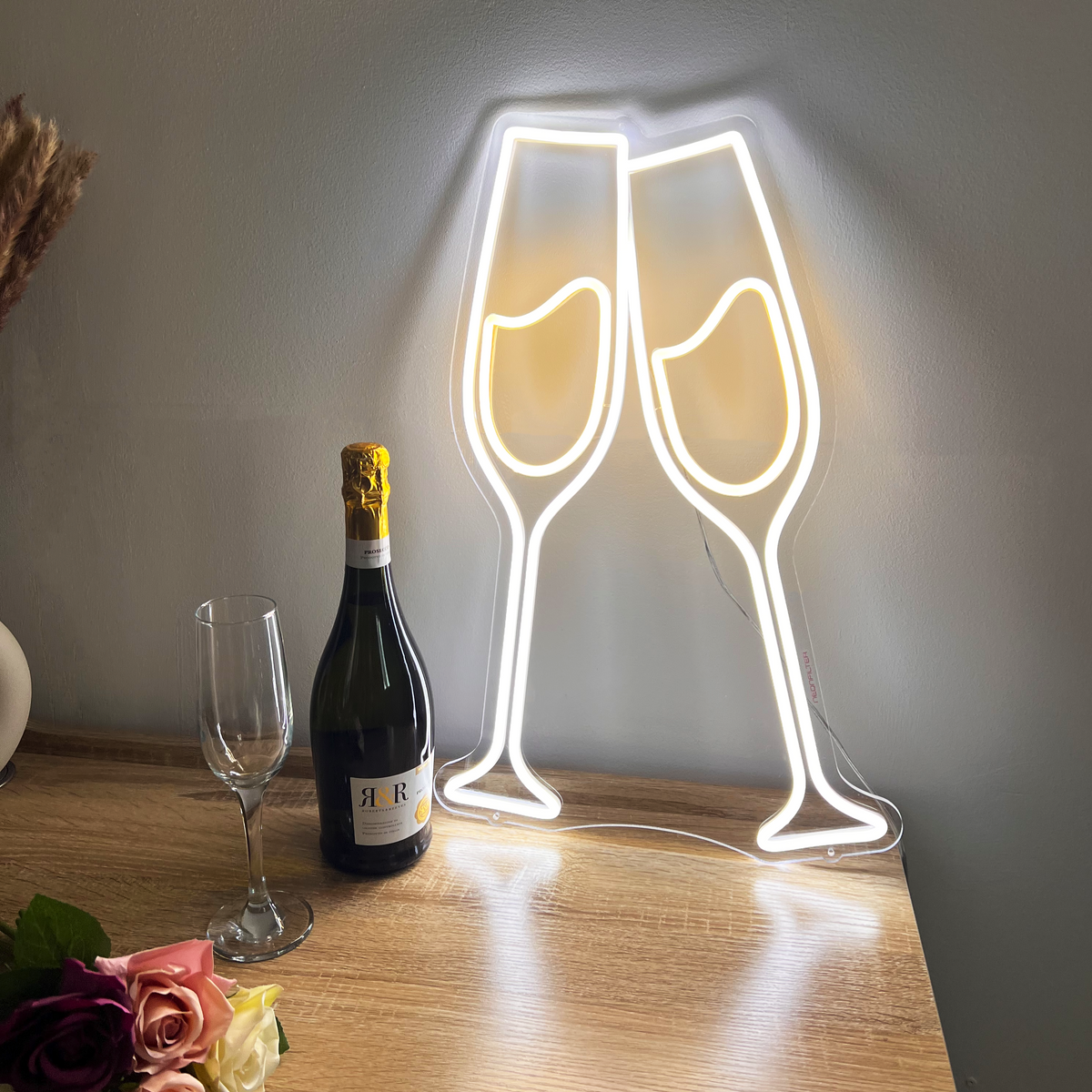 Champagne Glasses Neon Sign | LED Neon Party Signs — Neon Filter