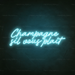 Champagne Sil Vous Plait Neon Sign in Glacier Blue