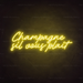 Champagne Sil Vous Plait Neon Sign in Paradise Yellow