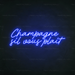 Champagne Sil Vous Plait Neon Sign in Santorini Blue